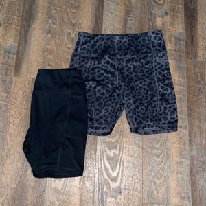 2 pair athletic bike shorts